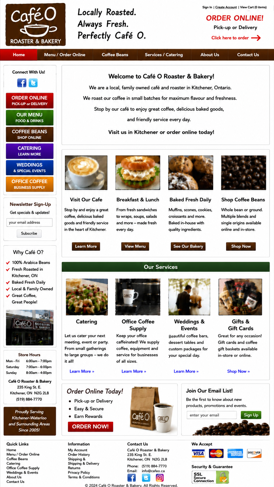 Café O before the redesign